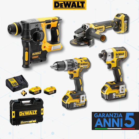 Kit 4in1 DeWalt: Avvitatore+Flex+Tassellatore+Trapano