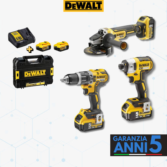 Kit 3in1 DeWalt: Avvitatore+Flex+Trapano